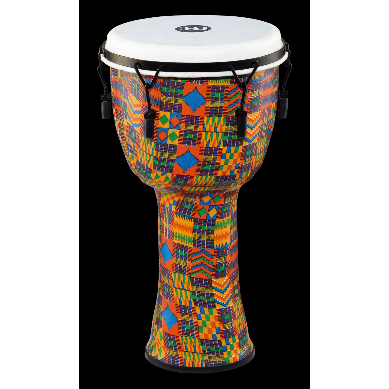 "Travel Series" Djembe African Style Medium, Kenyan Quilt, Syntheticfell PMDJ2-L-F