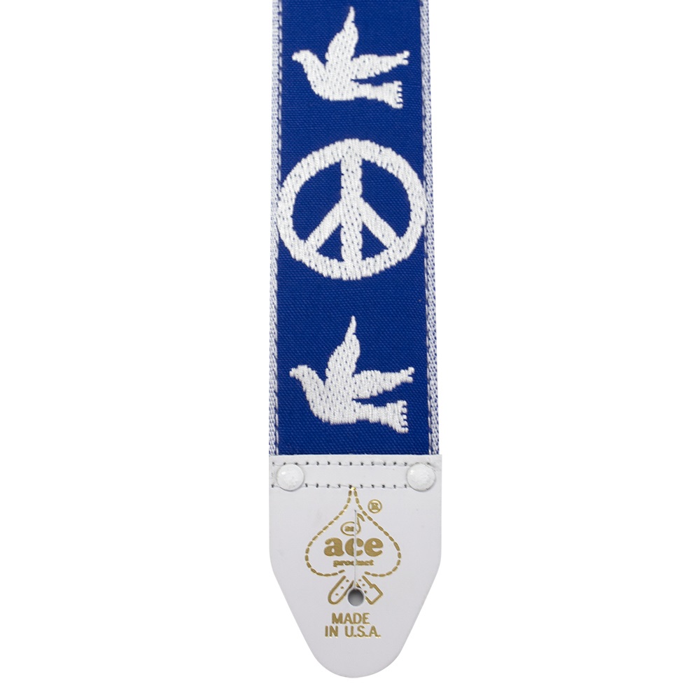 Ace Vintage Reissue Guitar Strap (ACE-6 BLU), Peace & Dove Blue