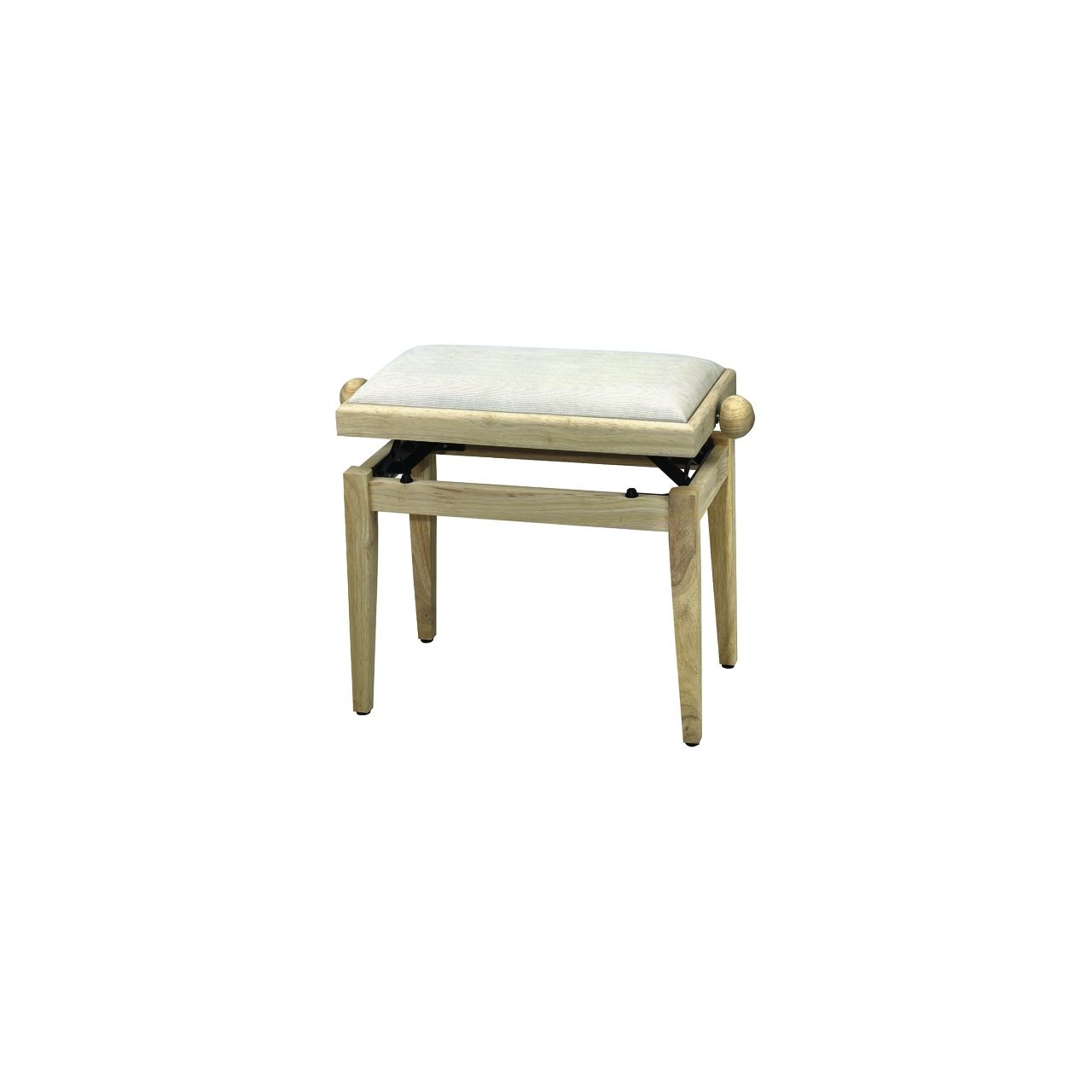 Pianobank Natur Veloursitzbezug beige