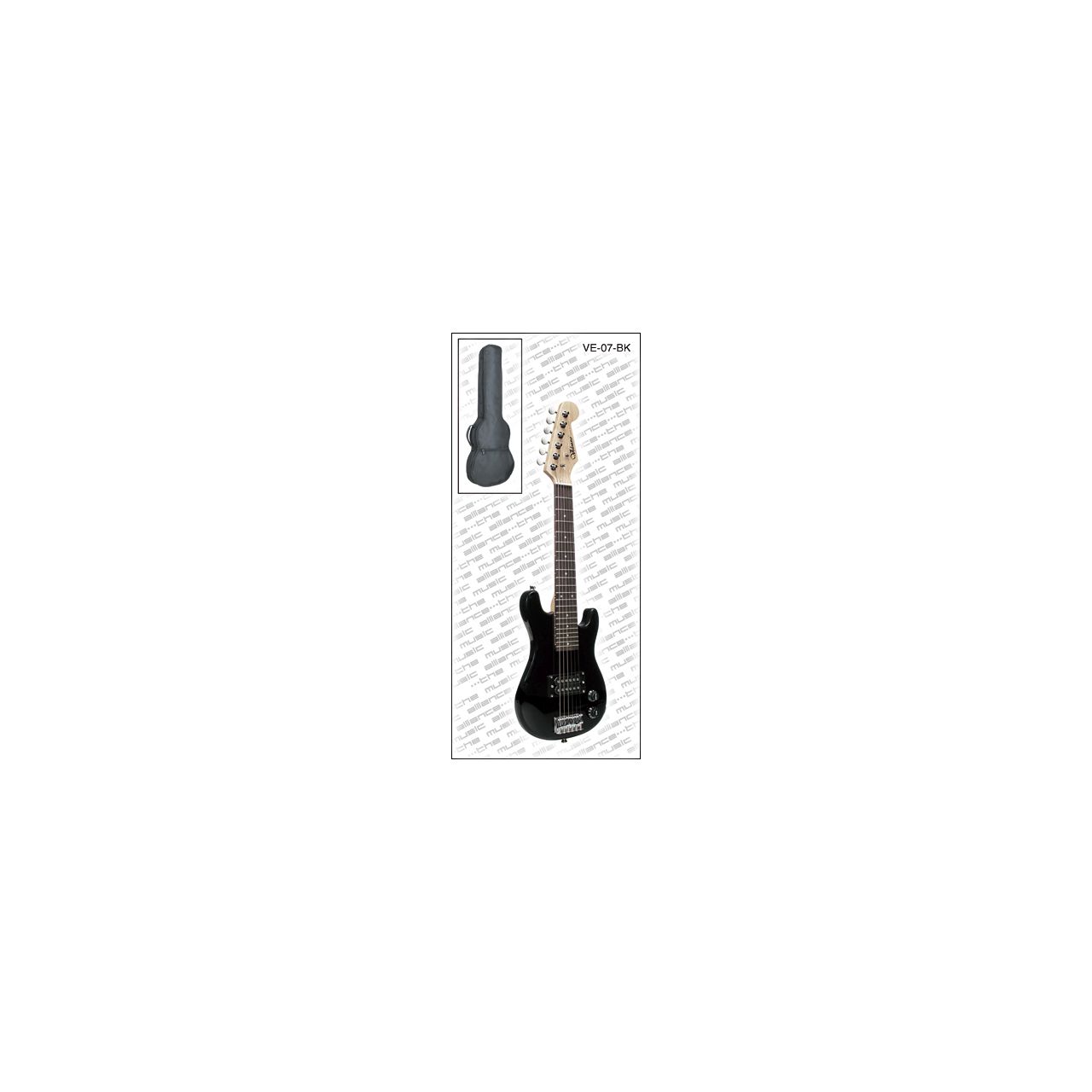 VE-07-BK 1/2 E-Gitarre 1HB Pickup in Black 