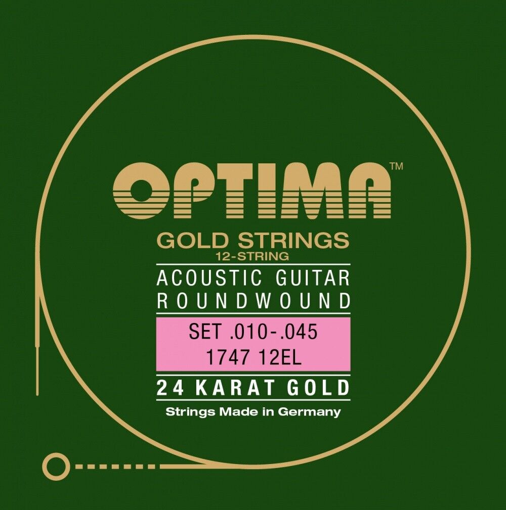 Akustik Gitarre 24K GOLD STRINGS Satz extra light 12-string