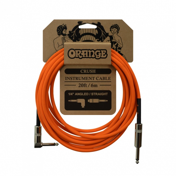 Orange Instrumentenkabel 6m, gerade-winkel