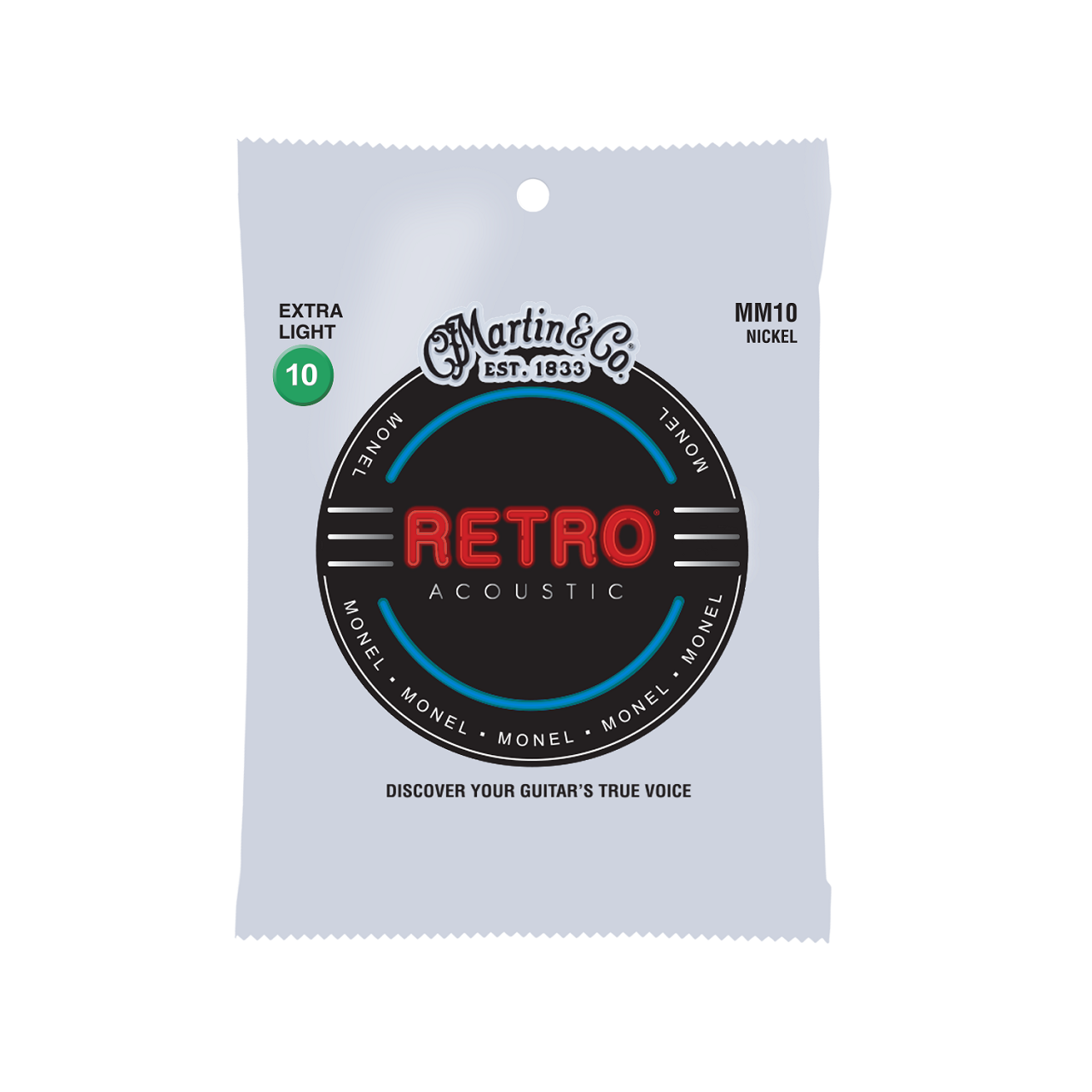 MM10 Retro® Acoustic Guitar Strings 10-47, Extra Light Monel