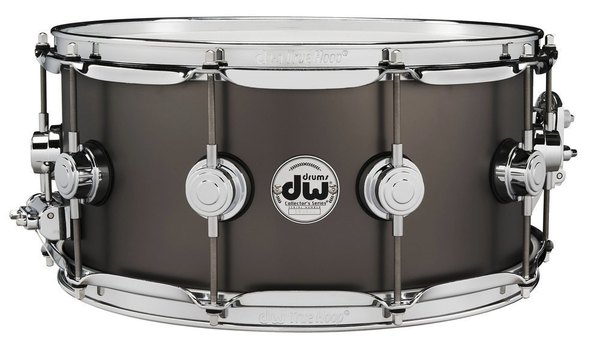 Collectors Snaredrum Satin Black Over Brass - 14,6,5" DRVD6514SVCBK "Showroom Modell"