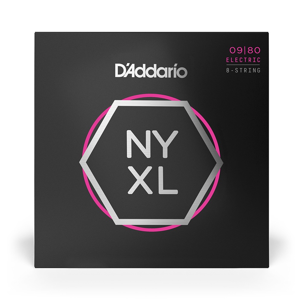 NYXL0980 Nickel Wound 8-String Electric Guitar Strings, Super Light, 09-80