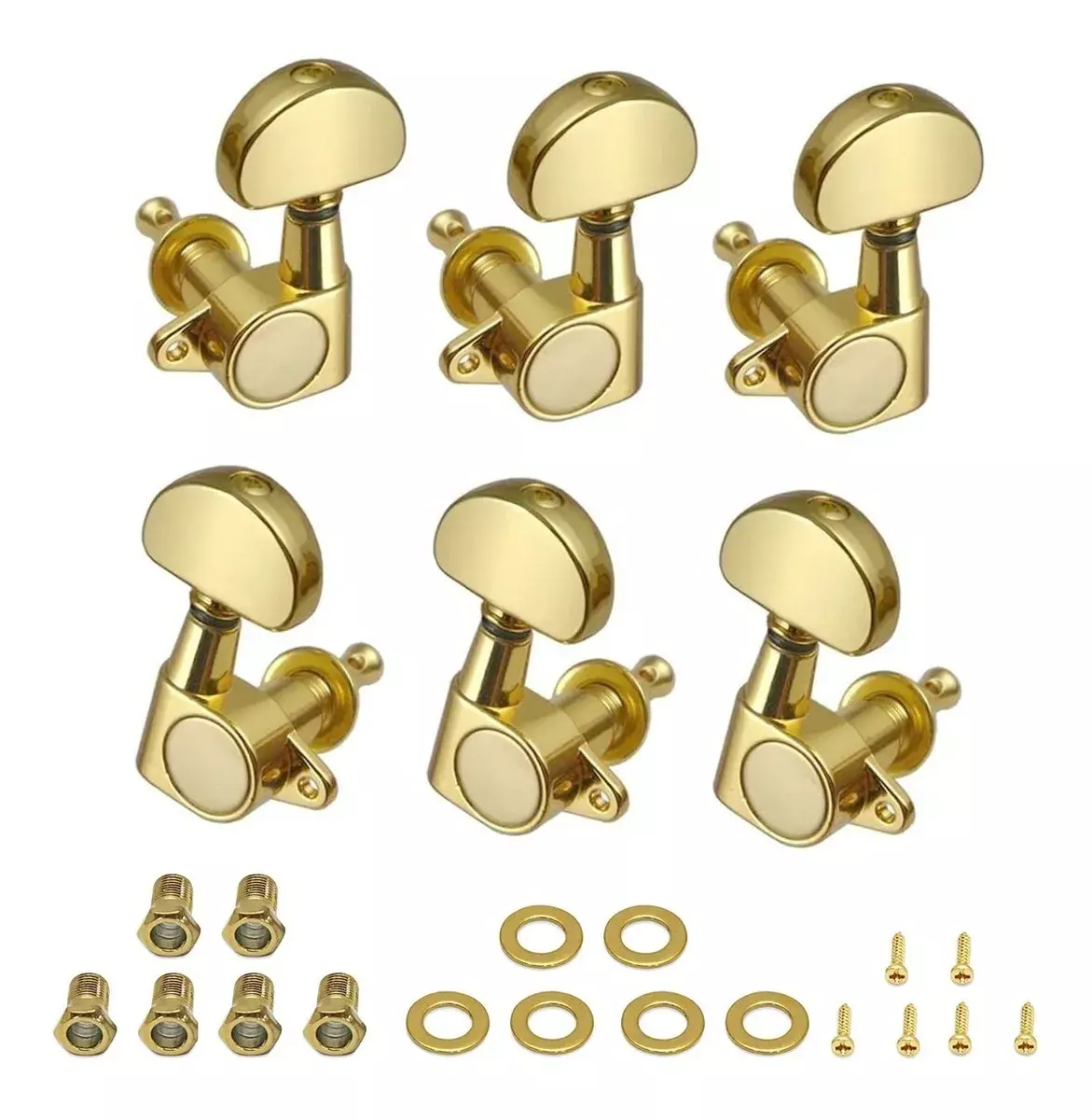 KLPS134 Electric Acoustic Guitar Tuning Pegs Keys, Gold (3+3)