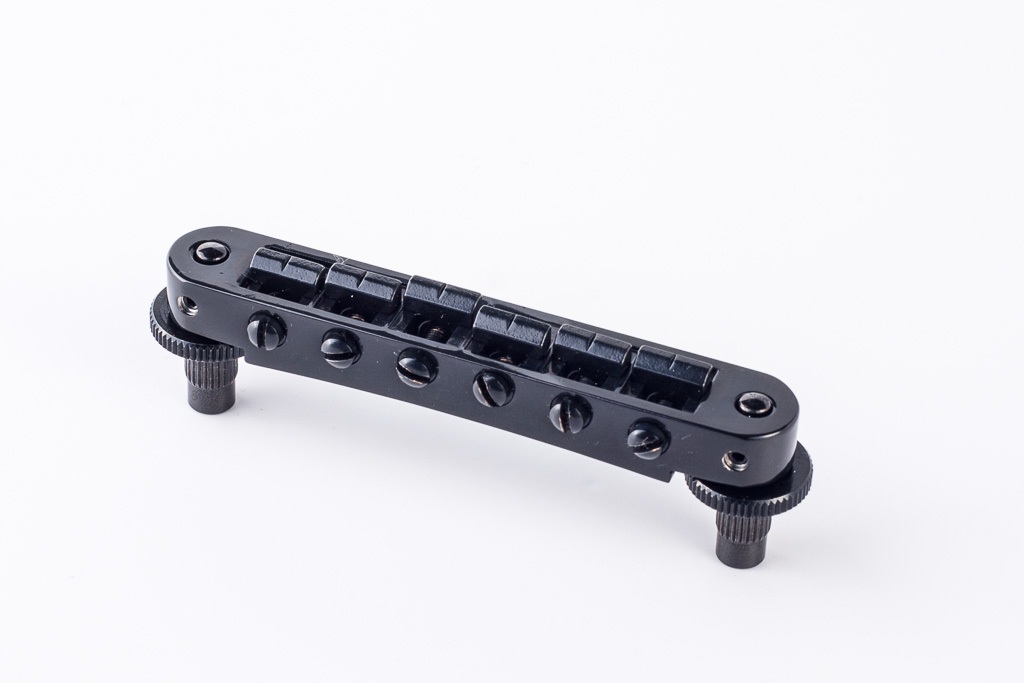 TP6A B - Standard Aluminium Tune-O-Matic Bridge with Bell Brass Saddles (Small Posts / Notched Saddl