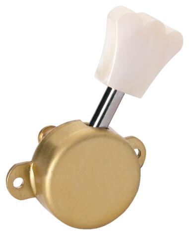 Tuners with Pearloid Knob - Guitar Machine Heads, 6-in-Line, Bass Side (Left) - Brass