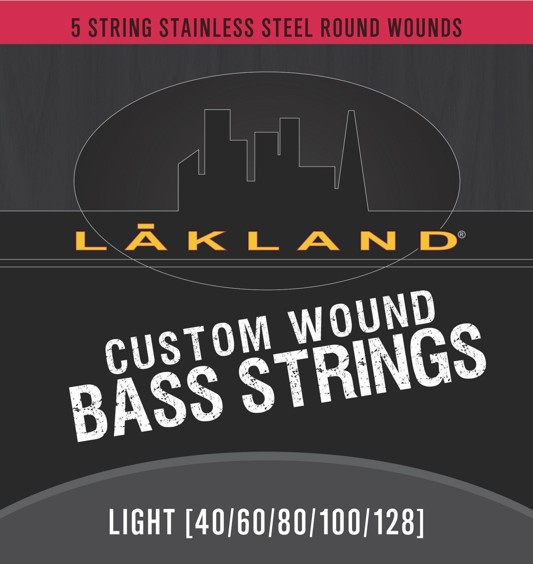 Custom Wound Stainless Steel - Electric Bass String Set, 5-String, Light, .040-.128