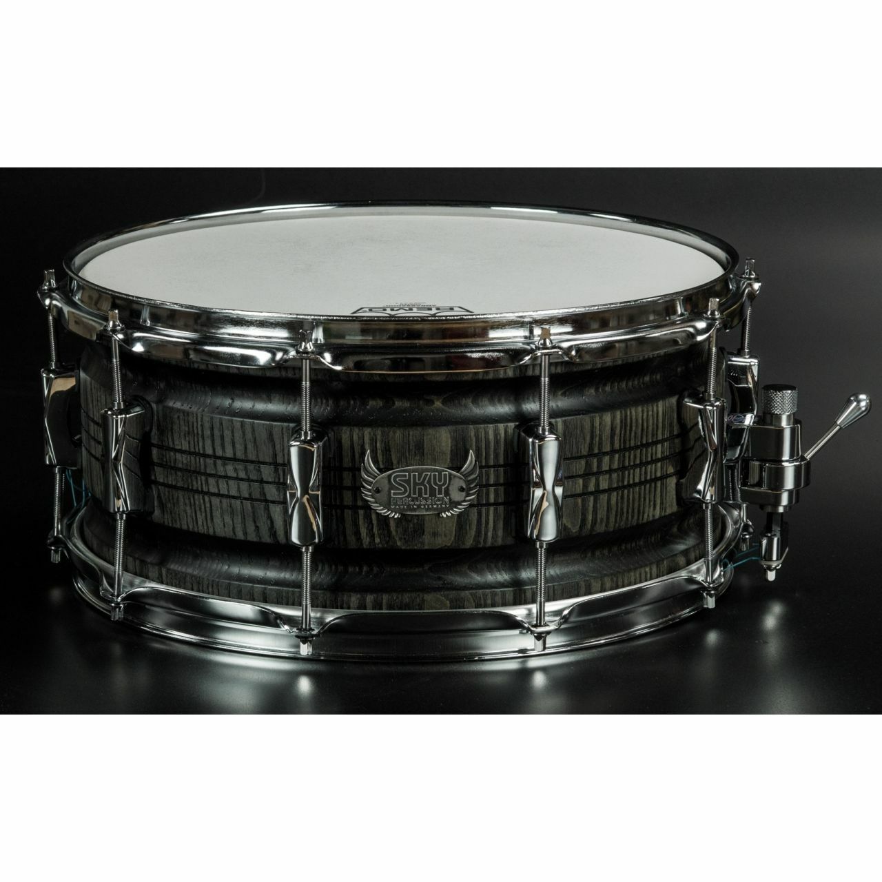 14" x 6,5" ASH Snare Drum in Satin Black Super Solid #2, Contured