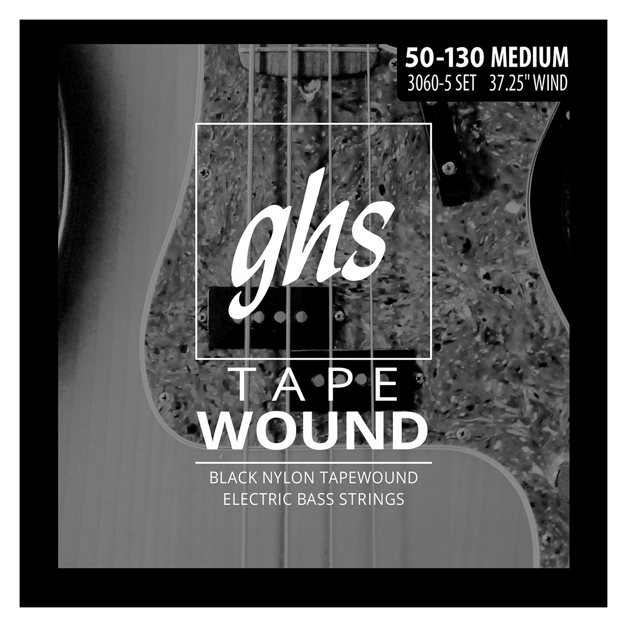 3060-5Tape Wound - E-Bass Strings, 5 String, Medium .050-125", Black Nylon Tape Wound