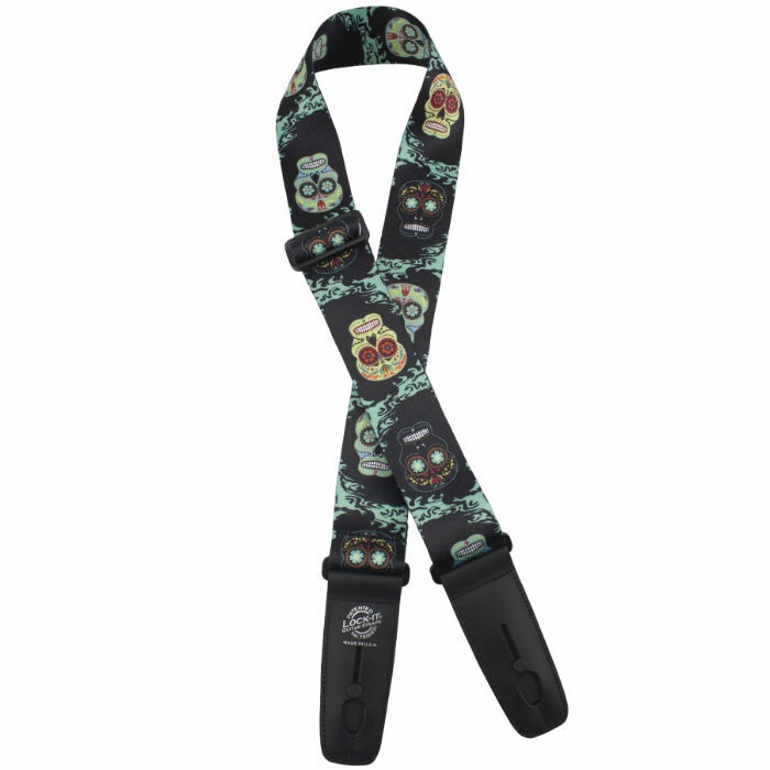 Strap 2" Poly Plush (LIS 103-S38), Sugar Skulls