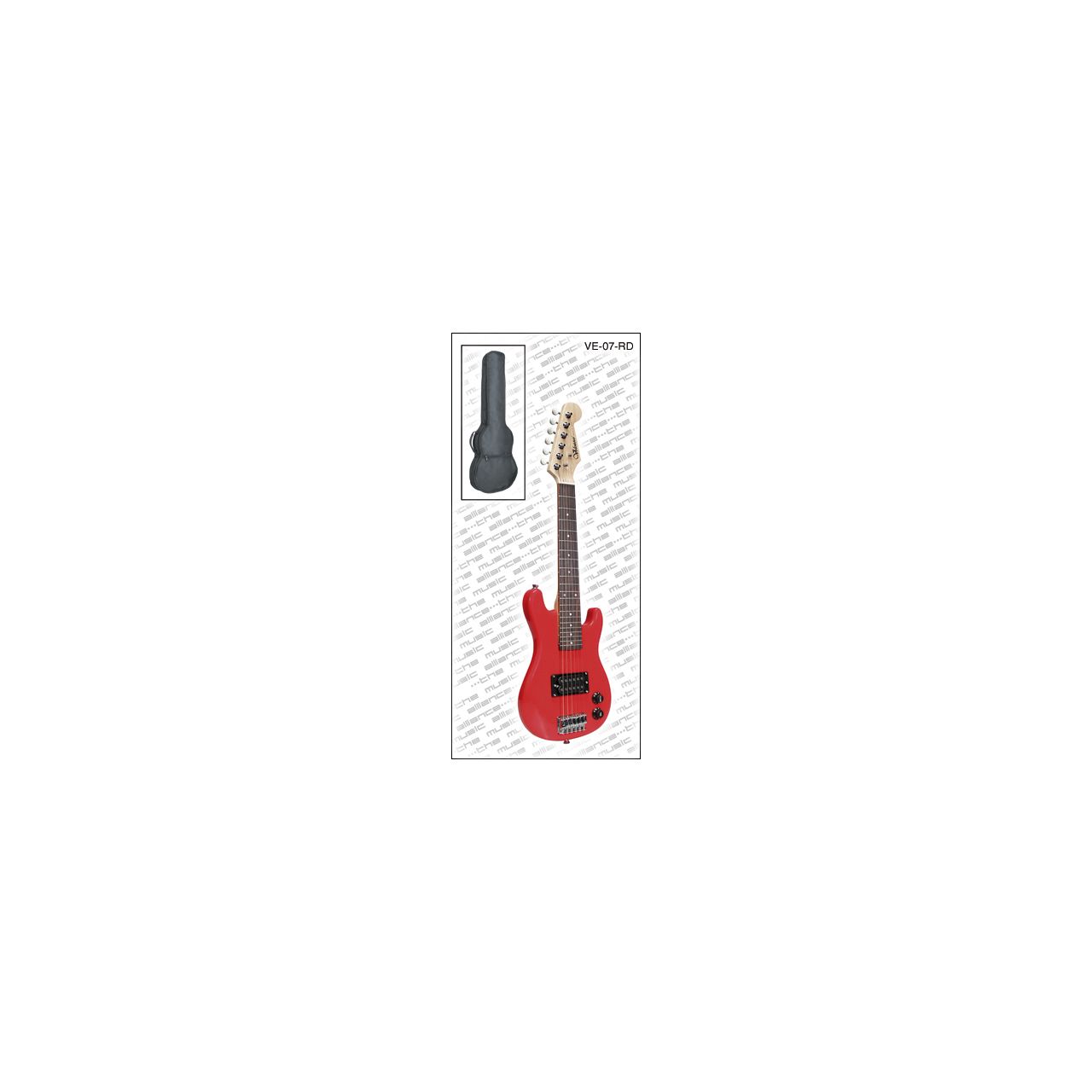 VE-07-RD 1/2 E-Gitarre 1HB Pickup in Rot