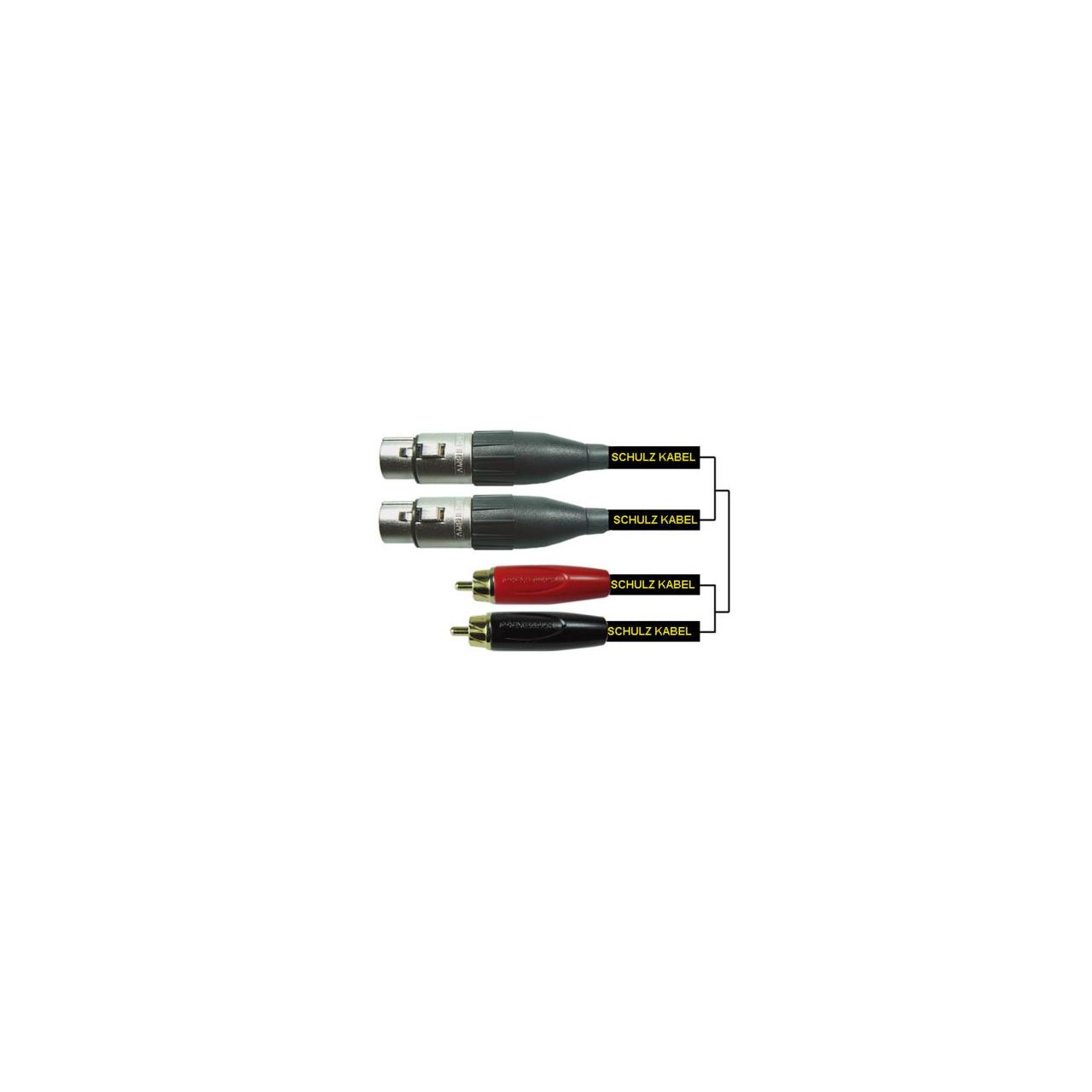  RRXXF 3m, 2 RCA-Stecker S-340 an 2 XLR female S-228, Kabel DK-4
 