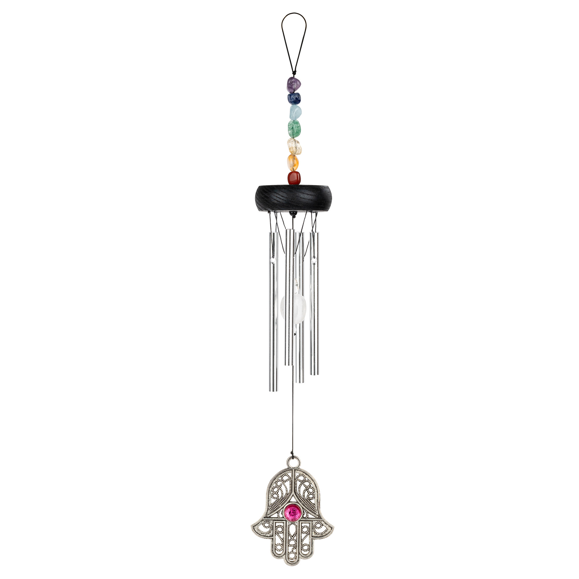 Mini Hamsa Chakra Chime, 12" / 30 cm, Silber