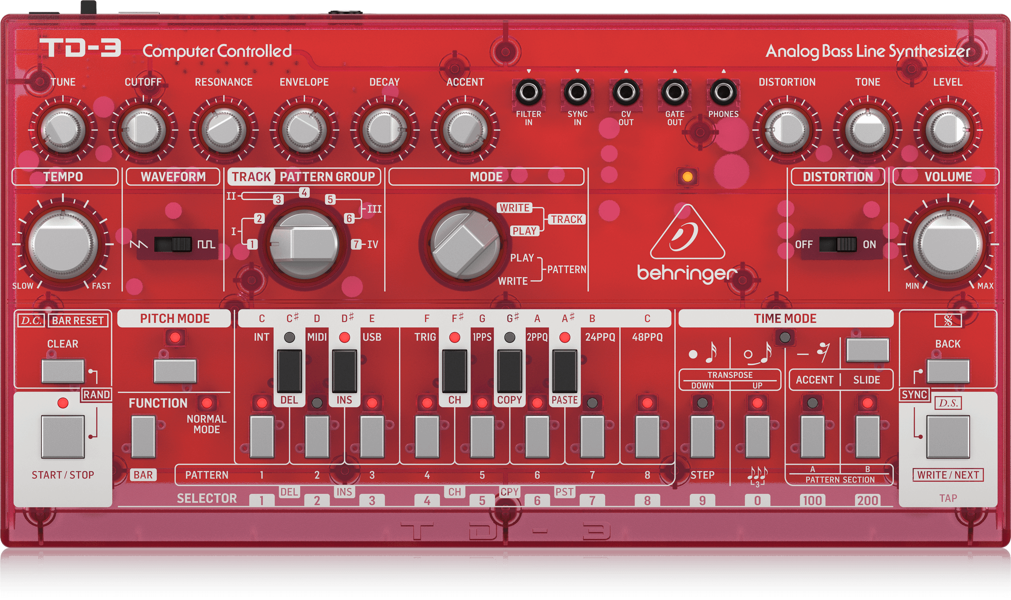 TD-3-SB Synthesizer in Rot