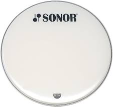 20" Bassdrumfell, weiss mit Sonor Logo 