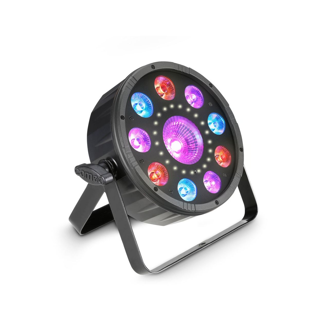 FLAT MOON - Flacher 3-in-1 PAR-Scheinwerfer mit RGB+UV LEDs und Stroboskop