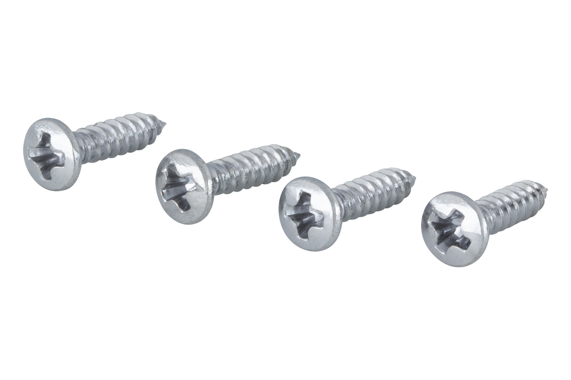 Pickguard Screw, 2,2 mm x 9,5 mm, 4 pcs. - Chrome