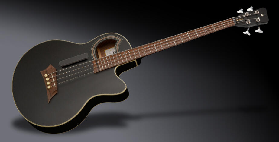 Alien Deluxe Hybrid Thinline, 4-String - Solid Black Satin "B-Stock"