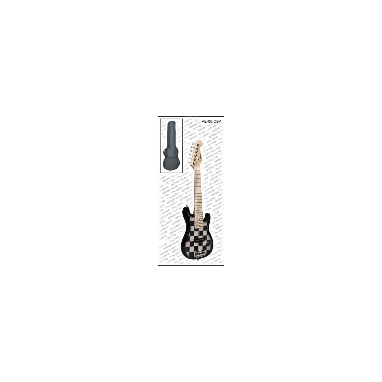 VE-05-CBK 1/2 E-Gitarre 1SC Pickup inkl. Tasche