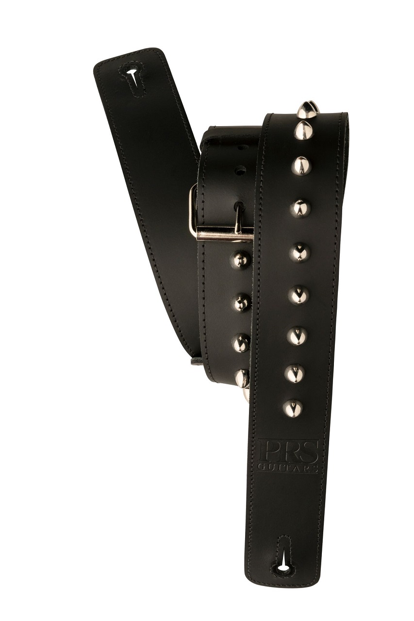 2" Black Leather Studded Strap