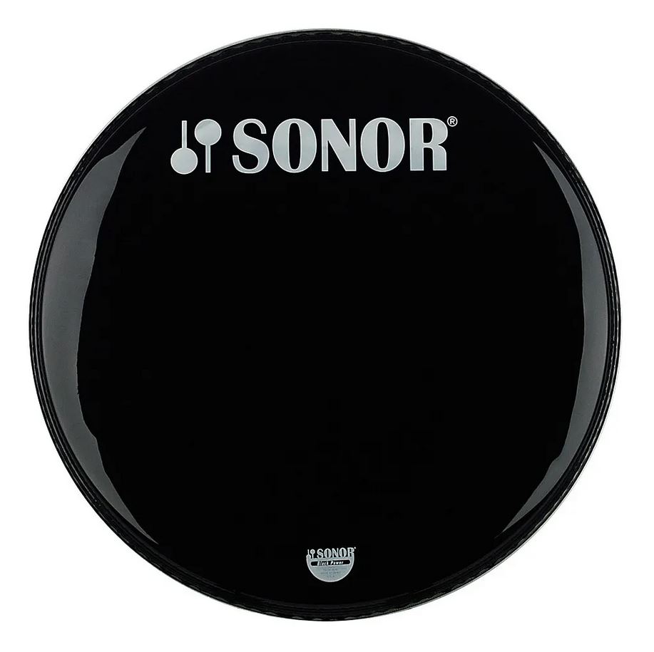 20" Bassdrumfell, Schwarz mit Sonor Logo 