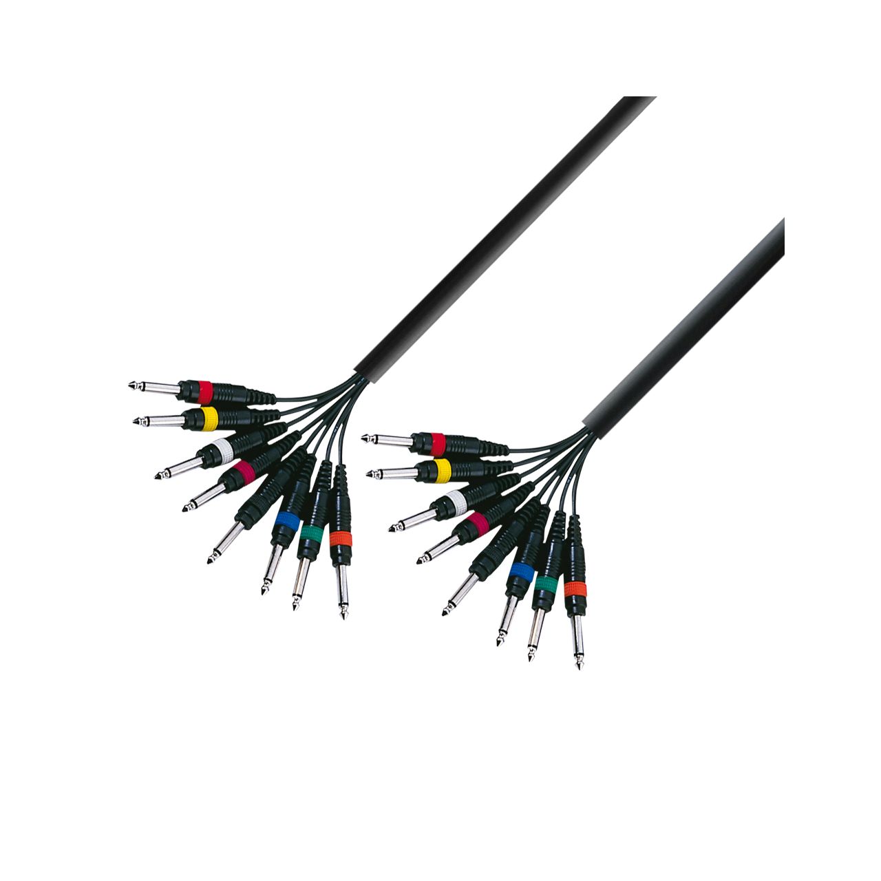 Multicore Kabel 8x6,3mm Klinke mono auf 8x6,3mm Klinke mono 5m