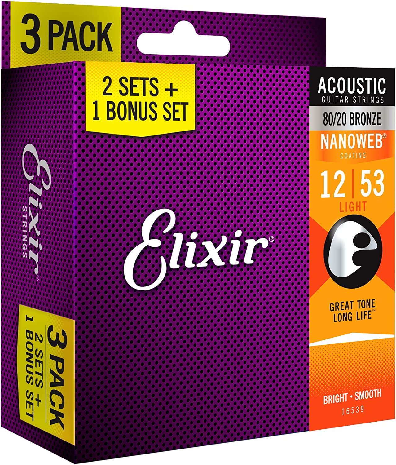 3er Pack Acoustic 80/20 Bronze 16539 .012/.053