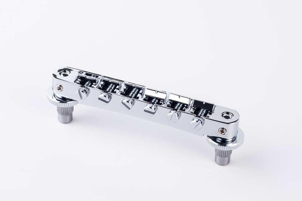 NVR2P C - Tune-O-Matic Bridge with Pre-Notched Saddles (Standard Nashville Posts) - Chrome