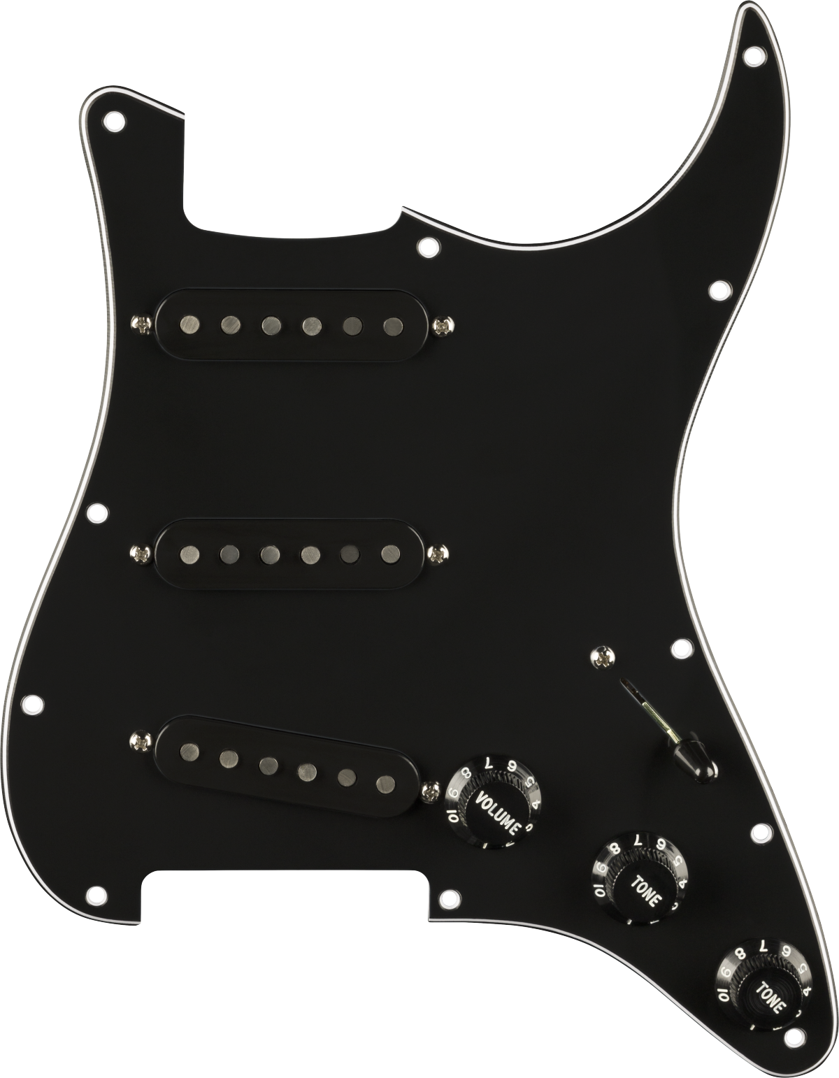 Pre-Wired Strat® Pickguard, Pure Vintage '59 w/RWRP Midde, Black 11 Hole PG