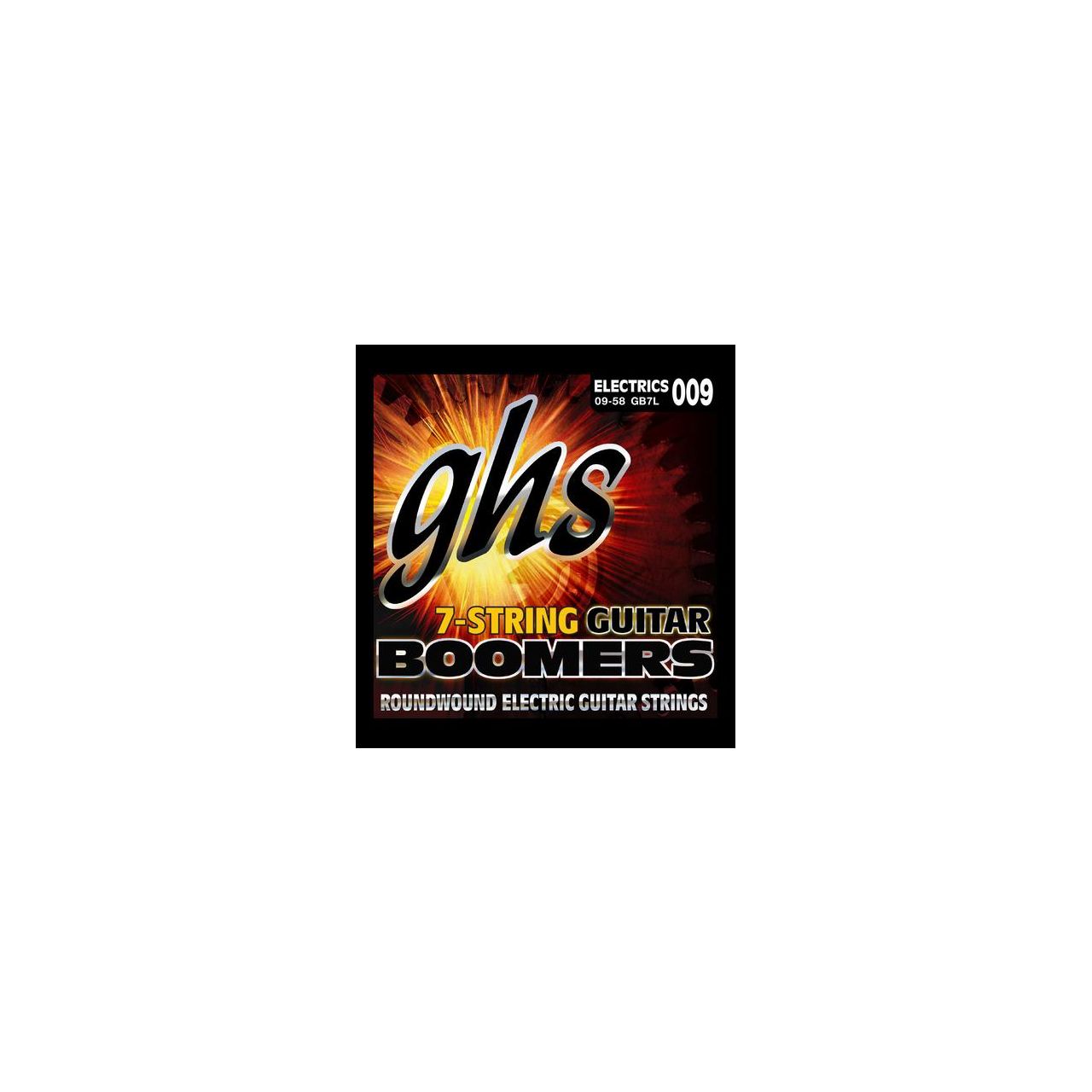 Boomers - GB76 - Electric Guitar String Set, 7-String, Light, .009-.058