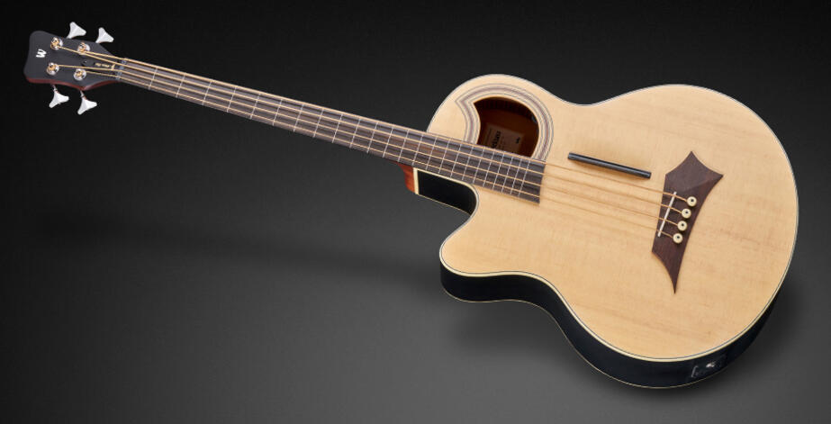 Alien Standard, Lefthand, 4-String, Fretless with Lines - Natural Transparent Satin "B-Stock"