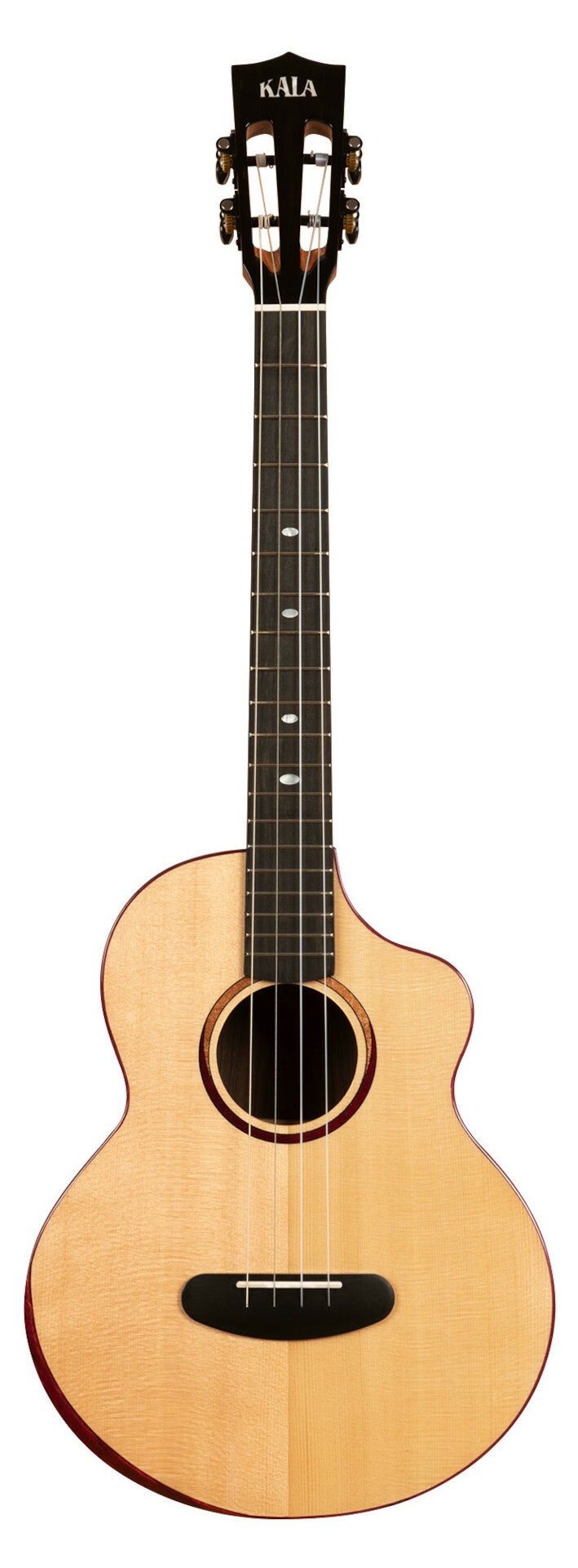 KALA KA-CT-SSRW-BG-C - Contour All Solid Gloss Spruce Rosewood Baritone Ukulele, with Cutaway & Bag