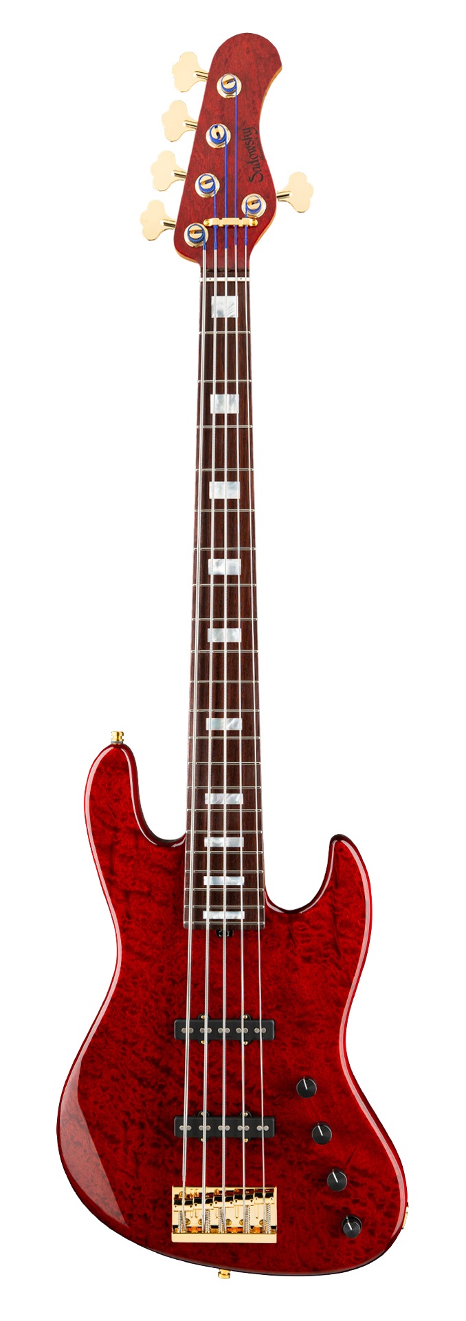 MasterBuilt 21-Fret Standard J/J Bass, Limited Edition 2023, 5-String - Majestic Red