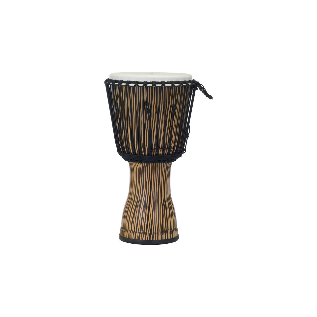 12" Synthetic Shell Djembe, Rope Tuned, Zebra Grass