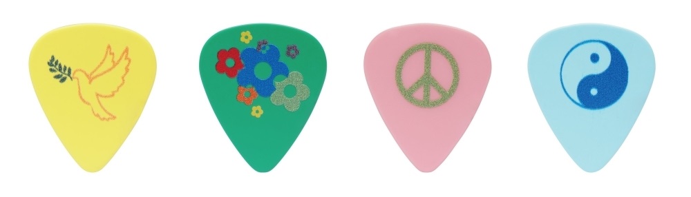 Cool Plecs "Peace & Love" - 351 Shape (RPPLM), 12 pcs Assorted Pick Pack, 0.71 mm