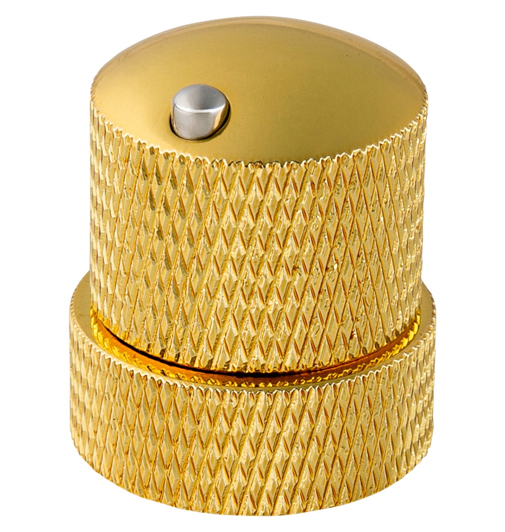 Stacked Potentiometer Dome Knob with Convex Indicator - Gold