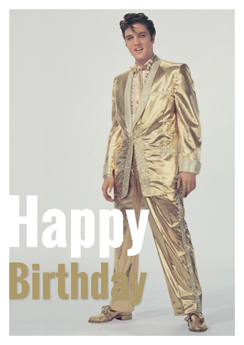 Elvis Presley Happy Birthday Golden Suit