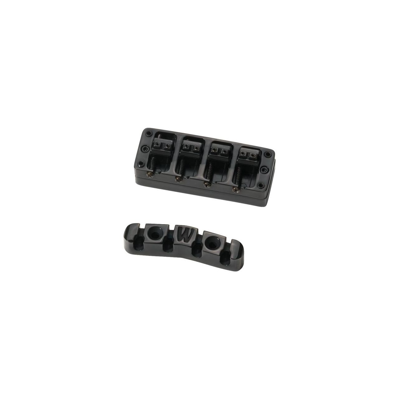 2-Piece 3D Bridge & Tailpiece, 4-String - Black 