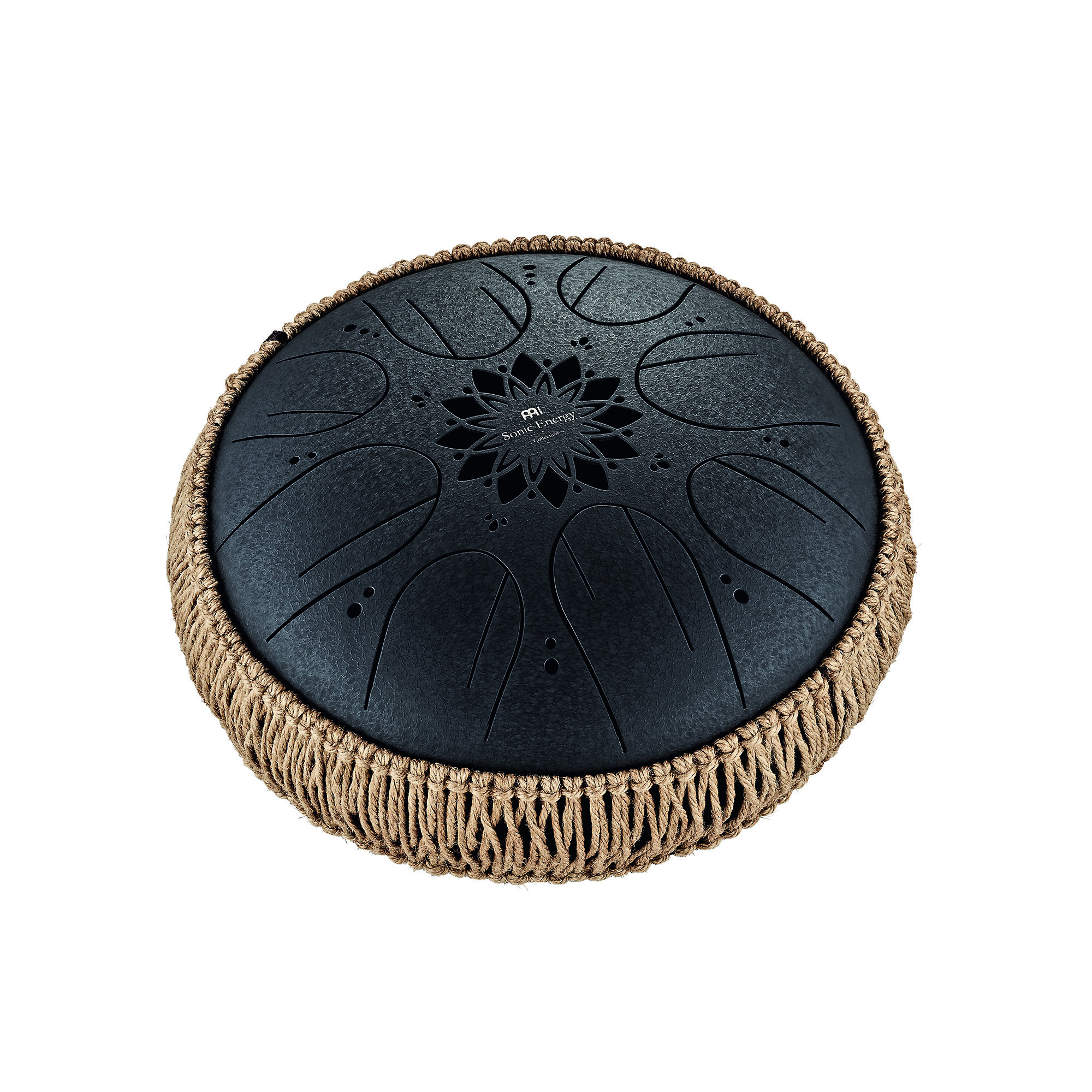 Medium Octave Steel Tongue Drum, Schwarz, H Moll (432 Hz), 8 Töne, 25 cm