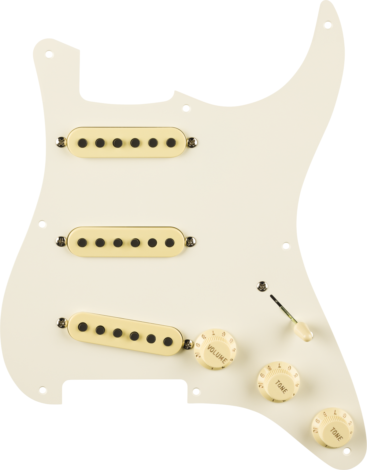 Pre-Wired Strat® Pickguard, Eric Johnson Signature, Parchment 8 Hole PG