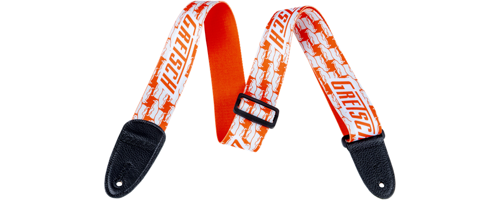 Alternating Orange Penguins Strap, White 