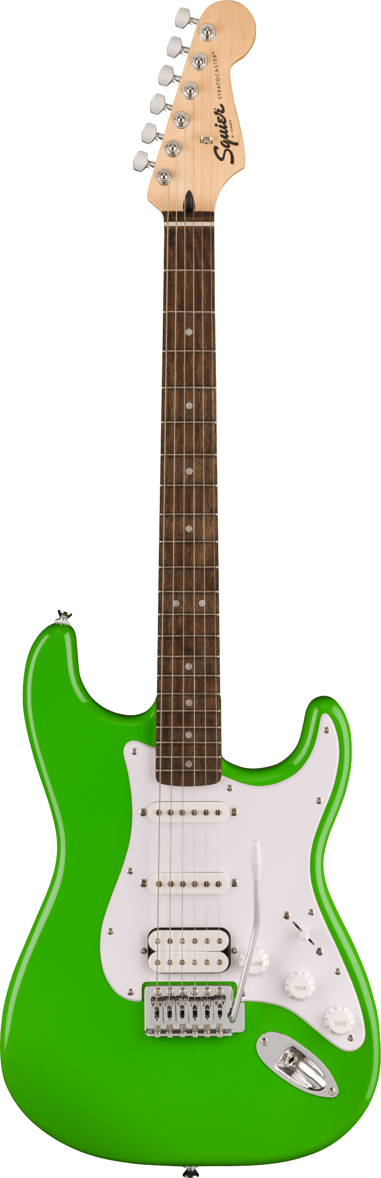 FSR Squier Sonic® Stratocaster® HSS, Laurel Fingerboard, White Pickguard, Lime Green