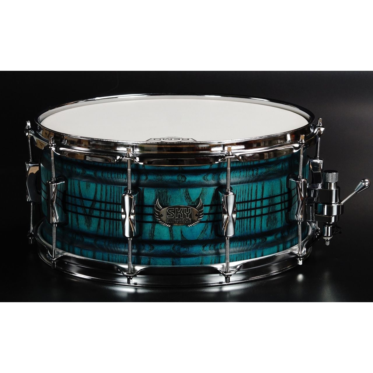 14" x 6,5" ASH Snare Drum in Sky Blue Super Solid #2, Contured