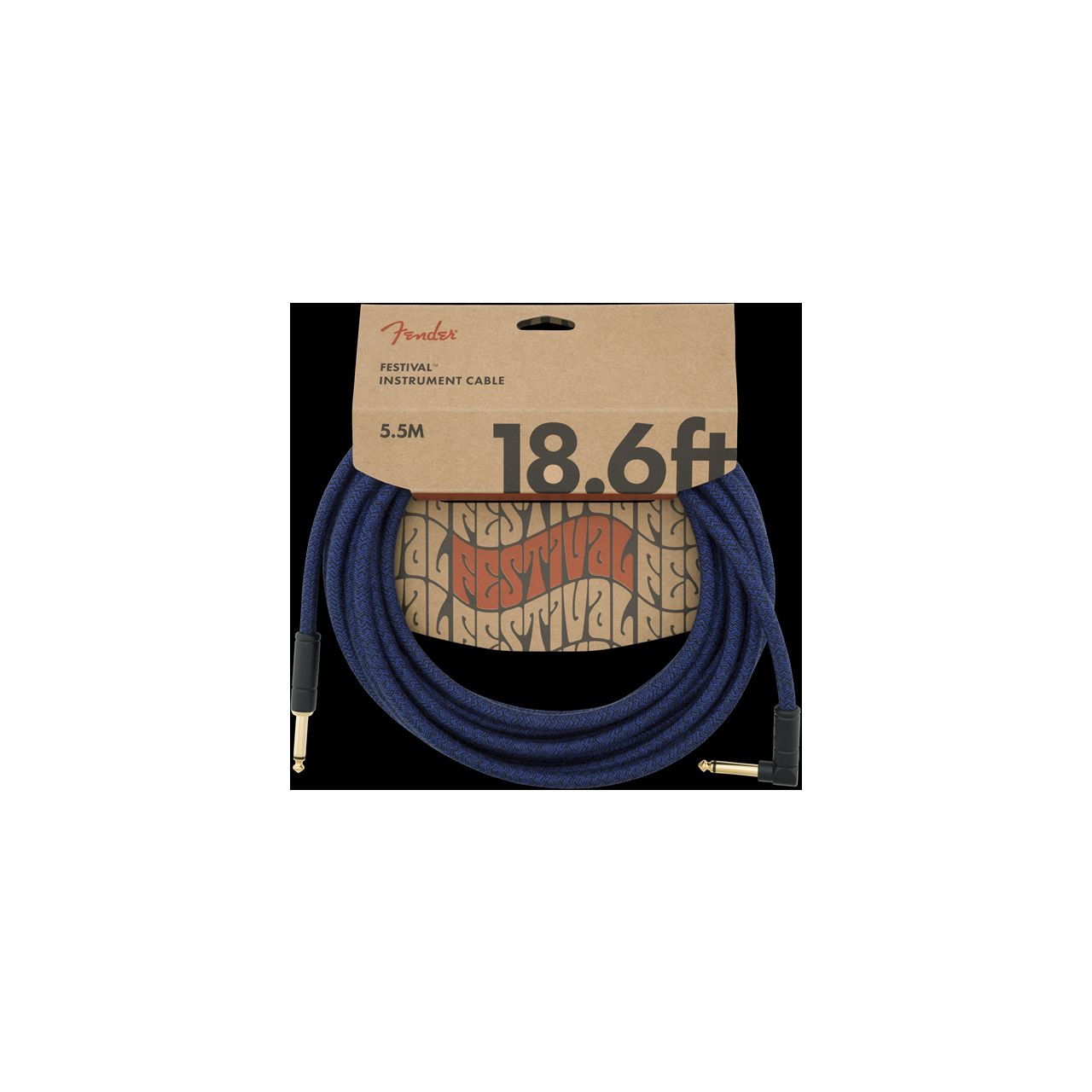 18.6' Angled Festival Instrument Cable, Pure Hemp, Blue Dream 