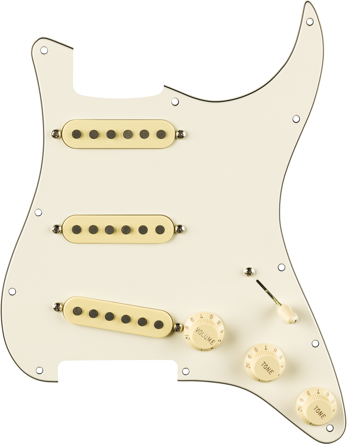 Pre-Wired Strat® Pickguard, Eric Johnson Signature, Parchment 11 Hole PG