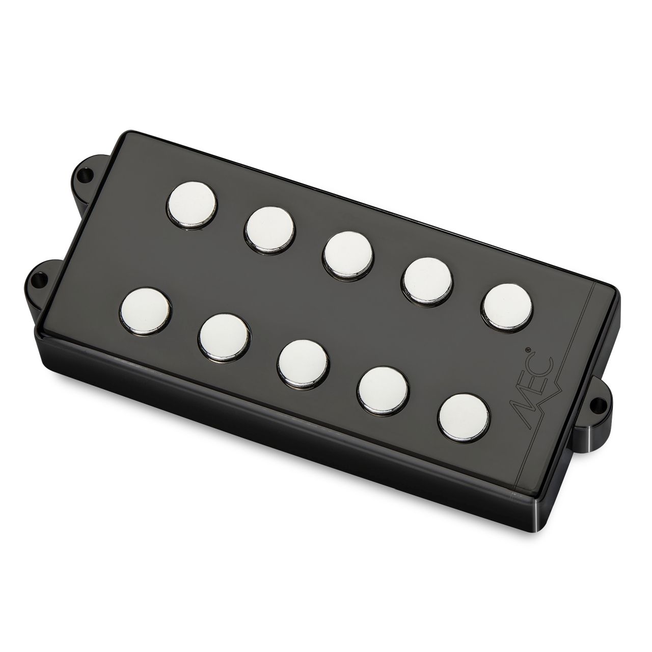 Passive MM-Style Bass Pickup, Metal Cover, 5-String, Bridge - Black Chrome 